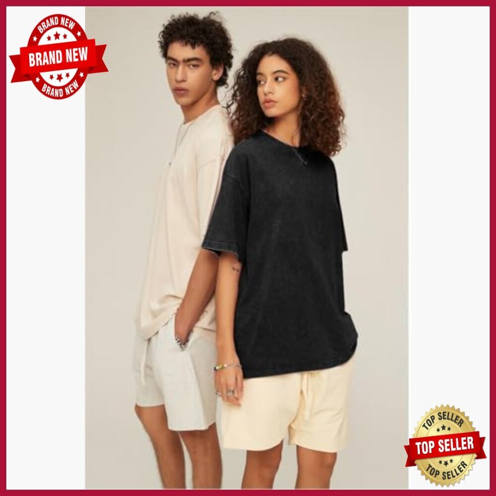 Oversized Cotton T-Shirt Unisex Vintage Streetwear Loose Fit Casual Tee - Picture 2 of 7